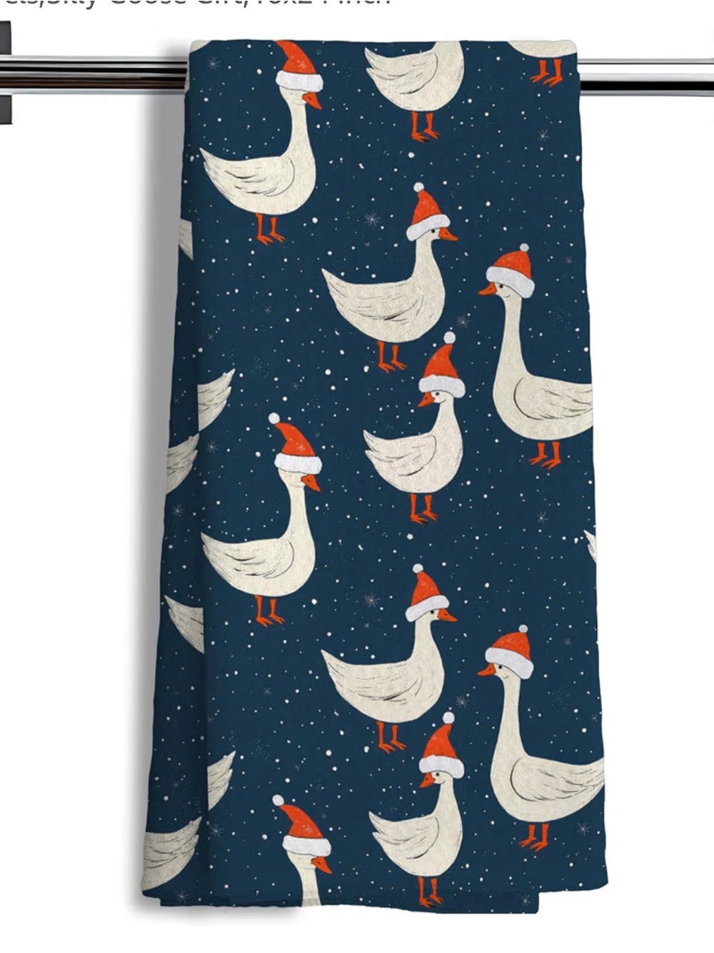 Holiday Goose Print Kitchen Towel 16”x 24” - New